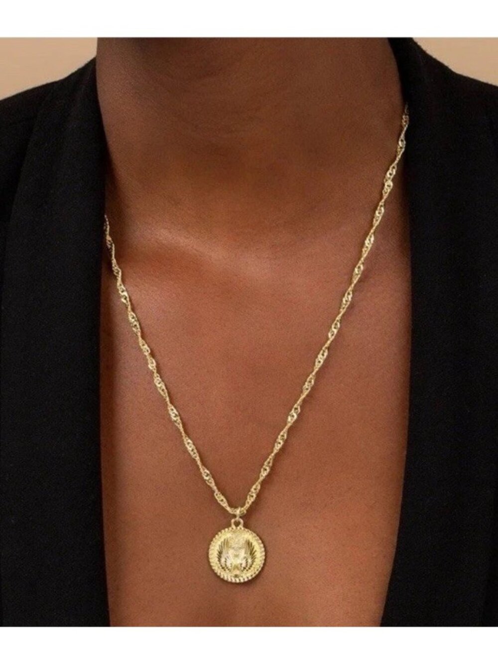 NWT Uncommon James Angel Wings Coin Pendant Necklace Adjustable Gift For Her